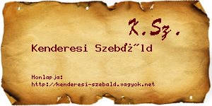 Kenderesi Szebáld névjegykártya